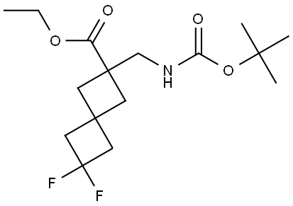 ethyl 2-(((tert-butoxycarbonyl)amino)methyl)-6,6-difluorospiro[3.3]heptane-2-carboxylate Structure