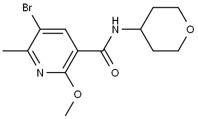 5-Bromo-2-methoxy-6-methyl-N-(tetrahydro-2H-pyran-4-yl)-3-pyridinecarboxamide Structure
