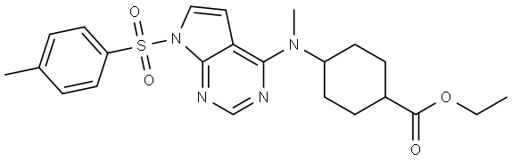 ((1r,4r)-4-(methyl(7-tosyl-7H-pyrrolo[2,3-d]pyrimidin-4-yl)amino)cyclohexyl)methyl acetate Structure