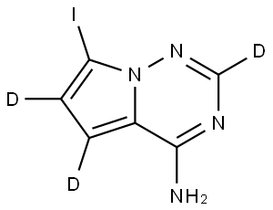 7-iodopyrrolo[2,1-f][1,2,4]triazin-2,5,6-d3-4-amine Structure