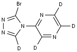 2-(3-bromo-4H-1,2,4-triazol-4-yl-5-d)pyrazine-3,5,6-d3 Structure