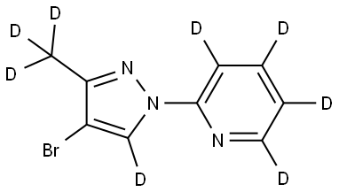 2-(4-bromo-3-(methyl-d3)-1H-pyrazol-1-yl-5-d)pyridine-3,4,5,6-d4 Structure