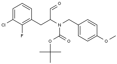 tert-butyl (1-(3-chloro-2-fluorophenyl)-3-oxopropan-2-yl)(4-methoxybenzyl)carbamate Structure