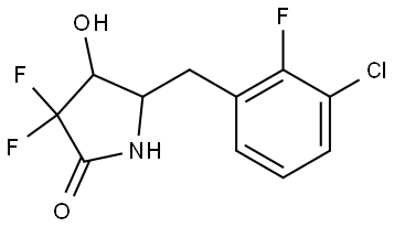 5-(3-chloro-2-fluorobenzyl)-3,3-difluoro-4-hydroxypyrrolidin-2-one Structure