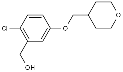 (2-chloro-5-((tetrahydro-2H-pyran-4-yl)methoxy)phenyl)methanol Structure