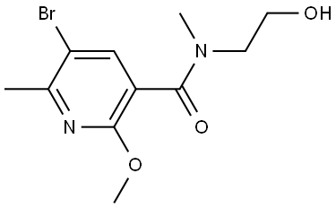 5-bromo-N-(2-hydroxyethyl)-2-methoxy-N,6-dimethylnicotinamide Structure