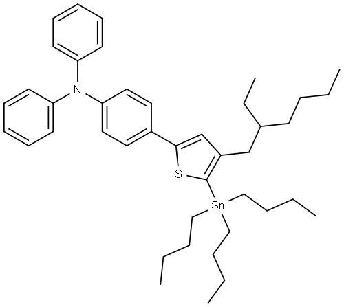 Benzenamine, 4-[4-(2-ethylhexyl)-5-(tributylstannyl)-2-thienyl]-N,N-diphenyl- Structure