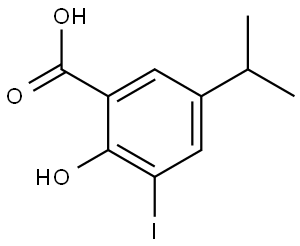 2-Hydroxy-3-iodo-5-(1-methylethyl)benzoic acid Structure