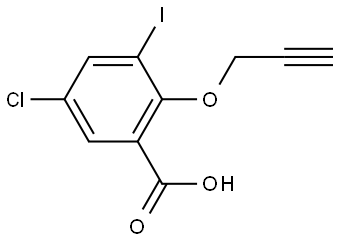 5-Chloro-3-iodo-2-(2-propyn-1-yloxy)benzoic acid Structure