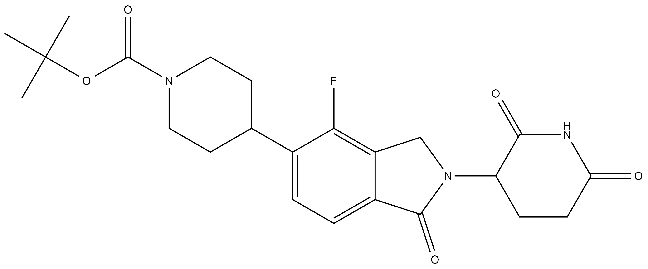 tert-butyl 4-(2-(2,6-dioxopiperidin-3-yl)-4-fluoro-1-oxoisoindolin-5-yl)piperidine-1-carboxylate Structure