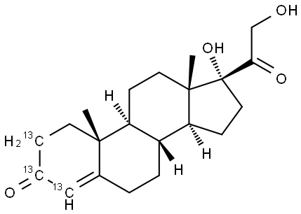 11-DEOXYCORTISOL (2,3,4-13C3, 99%) CHEMICAL PURITY 97% Structure