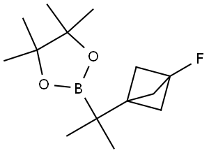 2-(2-(3-fluorobicyclo[1.1.1]pentan-1-yl)propan-2-yl)-4,4,5,5-tetramethyl-1,3,2-dioxaborolane Structure