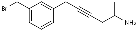 6-(3-(bromomethyl)phenyl)hex-4-yn-2-amine Structure