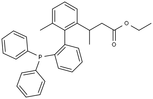 ethyl (S)-3-((R)-2'-(diphenylphosphanyl)-6-methyl-[1,1'-biphenyl]-2-yl)butanoate Structure