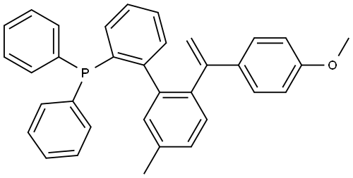 (2'-(1-(4-methoxyphenyl)vinyl)-5'-methyl-[1,1'-biphenyl]-2-yl)diphenylphosphane Structure