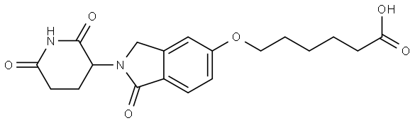 6-[2-(2,6-dioxo-3-piperidyl)-1-oxo-isoindolin-5-yl]oxyhexanoic acid Structure