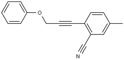 5-Methyl-2-(3-phenoxy-1-propyn-1-yl)benzonitrile Structure