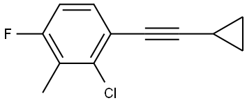 2-Chloro-1-(2-cyclopropylethynyl)-4-fluoro-3-methylbenzene Structure