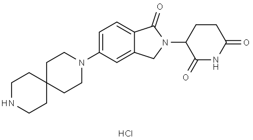 3-(1-oxo-5-(3,9-diazaspiro[5.5]undecan-3-yl)isoindolin-2-yl)piperidine-2,6-dione, HCl Structure