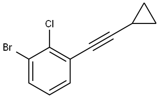 1-Bromo-2-chloro-3-(2-cyclopropylethynyl)benzene Structure