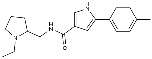 N-((1-ethylpyrrolidin-2-yl)methyl)-5-(p-tolyl)-1H-pyrrole-3-carboxamide Structure