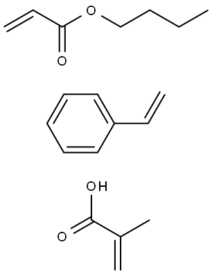 2-Propenoic acid, 2-methyl-, polymer with butyl 2-propenoate and ethenylbenzene Structure