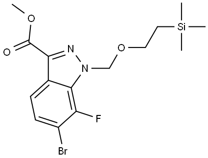 methyl 6-bromo-7-fluoro-1-((2-(trimethylsilyl)ethoxy)methyl)-1H-indazole-3-carboxylate Structure