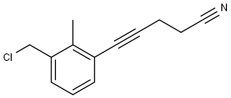 5-(3-(chloromethyl)-2-methylphenyl)pent-4-ynenitrile Structure