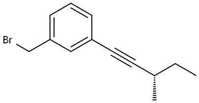 (S)-1-(bromomethyl)-3-(3-methylpent-1-yn-1-yl)benzene Structure