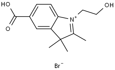 5-carboxy-1-(2-hydroxyethyl)-2,3,3-trimethyl-3H-indol-1-ium bromide Structure