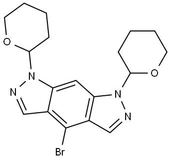 Pyrazolo[4,3-f]indazole, 4-bromo-1,7-dihydro-1,7-bis(tetrahydro-2H-pyran-2-yl)- Structure