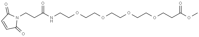 methyl 1-[3-(2,5-dioxo-2,5-dihydro-1H-pyrrol-1-yl)propanamido]-3,6,9,12-tetraoxapentadecan-15-oate Structure