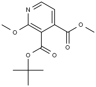 3,4-Pyridinedicarboxylic acid, 2-methoxy-, 3-(1,1-dimethylethyl) 4-methyl ester Structure