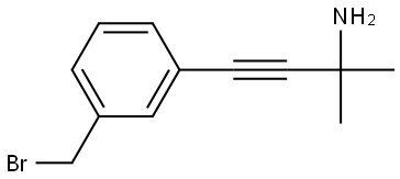 4-(3-(bromomethyl)phenyl)-2-methylbut-3-yn-2-amine Structure