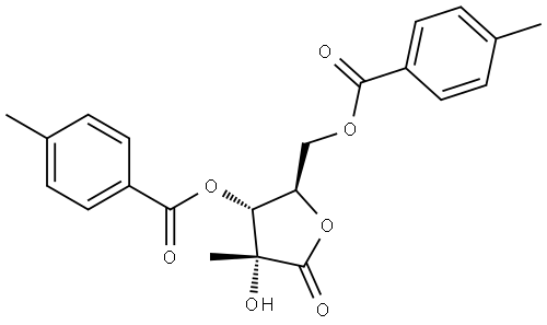 3,5-Bis-O-(4-methylbenzoyl)-2-C-methyl-D-ribonic acid gama-lactone Structure