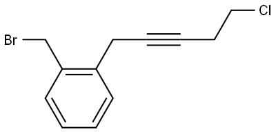 1-(bromomethyl)-2-(5-chloropent-2-yn-1-yl)benzene Structure