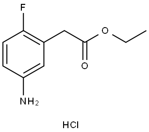 Benzeneacetic acid, 5-amino-2-fluoro-, ethyl ester, hydrochloride (1:1) Structure