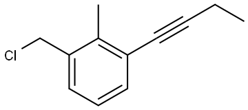 1-(but-1-yn-1-yl)-3-(chloromethyl)-2-methylbenzene Structure