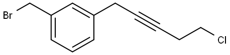 1-(bromomethyl)-3-(5-chloropent-2-yn-1-yl)benzene Structure