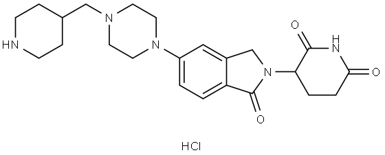 3-(1-oxo-5-(4-(piperidin-4-ylmethyl)piperazin-1-yl)isoindolin-2-yl)piperidine-2,6-dione hydrochloride Structure