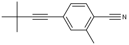 4-(3,3-Dimethyl-1-butyn-1-yl)-2-methylbenzonitrile Structure