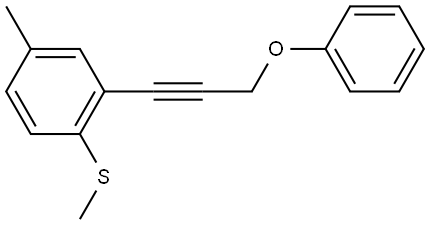 4-Methyl-1-(methylthio)-2-(3-phenoxy-1-propyn-1-yl)benzene Structure