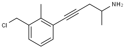 5-(3-(chloromethyl)-2-methylphenyl)pent-4-yn-2-amine Structure