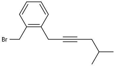 1-(bromomethyl)-2-(5-methylhex-2-yn-1-yl)benzene Structure