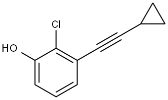 2-Chloro-3-(2-cyclopropylethynyl)phenol Structure