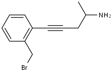 5-(2-(bromomethyl)phenyl)pent-4-yn-2-amine Structure