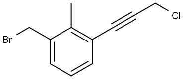 1-(bromomethyl)-3-(3-chloroprop-1-yn-1-yl)-2-methylbenzene Structure