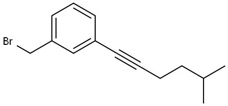 1-(bromomethyl)-3-(5-methylhex-1-yn-1-yl)benzene 구조식 이미지