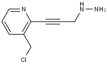 3-(chloromethyl)-2-(3-hydrazinylprop-1-yn-1-yl)pyridine Structure