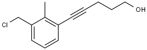 5-(3-(chloromethyl)-2-methylphenyl)pent-4-yn-1-ol Structure